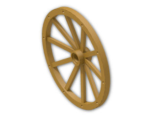LEGO® Brick: Wheel 3.2 x 56 with 10 Spokes Wooden 33212 | Color: Warm Gold
