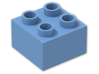 LEGO® Brick: Duplo Brick 2 x 2 3437 | Color: Medium Blue