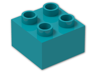 LEGO® Brick: Duplo Brick 2 x 2 3437 | Color: Bright Bluish Green