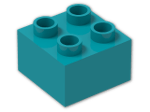 LEGO® Brick: Duplo Brick 2 x 2 3437 | Color: Bright Bluish Green