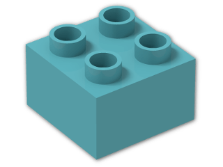 LEGO® Brick: Duplo Brick 2 x 2 3437 | Color: Medium Bluish Green