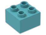 LEGO® Brick: Duplo Brick 2 x 2 3437 | Color: Medium Bluish Green