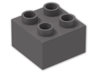 LEGO® Brick: Duplo Brick 2 x 2 3437 | Color: Dark Stone Grey