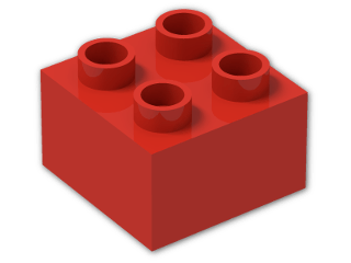 LEGO® Brick: Duplo Brick 2 x 2 3437 | Color: Bright Red