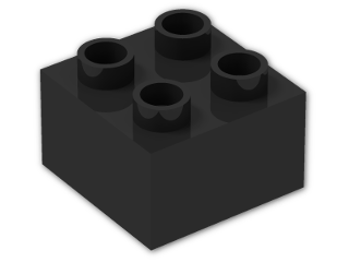 LEGO® Stein: Duplo Brick 2 x 2 3437 | Farbe: Black