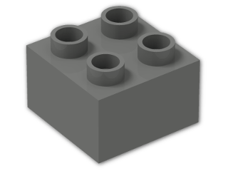 LEGO® Stein: Duplo Brick 2 x 2 3437 | Farbe: Dark Grey