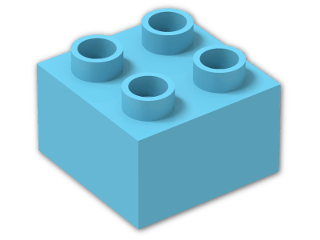 LEGO® Brick: Duplo Brick 2 x 2 3437 | Color: Medium Azur