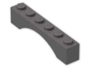 LEGO® Brick: Arch 1 x 6 3455 | Color: Dark Stone Grey