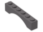 LEGO® Brick: Arch 1 x 6 3455 | Color: Dark Stone Grey