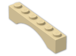 LEGO® Brick: Arch 1 x 6 3455 | Color: Brick Yellow