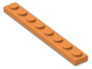 LEGO® Brick: Plate 1 x 8 3460 | Color: Bright Orange