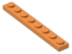 LEGO® Brick: Plate 1 x 8 3460 | Color: Bright Orange