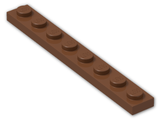 LEGO® Brick: Plate 1 x 8 3460 | Color: Reddish Brown
