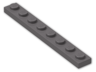 LEGO® Brick: Plate 1 x 8 3460 | Color: Dark Stone Grey