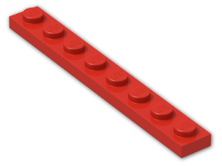 LEGO® Brick: Plate 1 x 8 3460 | Color: Bright Red