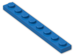 LEGO® Brick: Plate 1 x 8 3460 | Color: Bright Blue