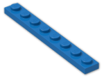 LEGO® Brick: Plate 1 x 8 3460 | Color: Bright Blue