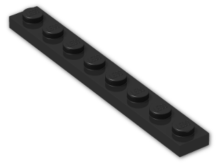 LEGO® Brick: Plate 1 x 8 3460 | Color: Black