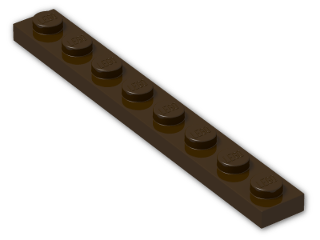 LEGO® Brick: Plate 1 x 8 3460 | Color: Dark Brown