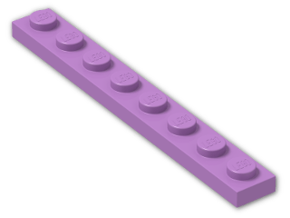 LEGO® Brick: Plate 1 x 8 3460 | Color: Medium Lavender