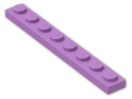 LEGO® Brick: Plate 1 x 8 3460 | Color: Medium Lavender