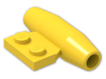 LEGO® Brick: Plate 1 x 2 with Jet Engine and Axle Hole 3475b | Color: Bright Yellow
