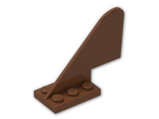 LEGO® Brick: Tail 2 x 5 x 3.667 Plane 3587 | Color: Reddish Brown