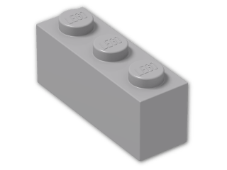 LEGO® Brick: Brick 1 x 3 3622 | Color: Medium Stone Grey