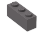 LEGO® Brick: Brick 1 x 3 3622 | Color: Dark Stone Grey