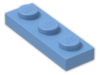 LEGO® Brick: Plate 1 x 3 3623 | Color: Medium Blue