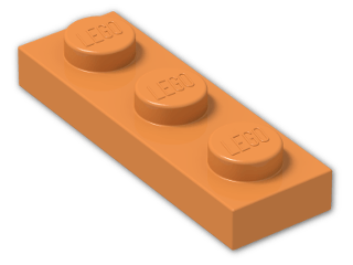 LEGO® Brick: Plate 1 x 3 3623 | Color: Bright Orange