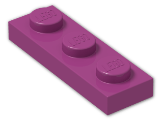 LEGO® Brick: Plate 1 x 3 3623 | Color: Bright Reddish Violet