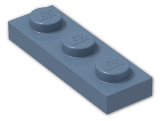 LEGO® Brick: Plate 1 x 3 3623 | Color: Sand Blue