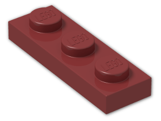 LEGO® Brick: Plate 1 x 3 3623 | Color: New Dark Red