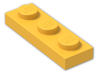 LEGO® Stein: Plate 1 x 3 3623 | Farbe: Flame Yellowish Orange