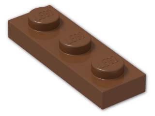 LEGO® Stein: Plate 1 x 3 3623 | Farbe: Reddish Brown