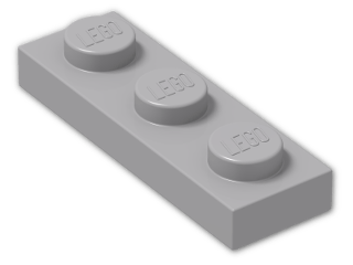 LEGO® Stein: Plate 1 x 3 3623 | Farbe: Medium Stone Grey