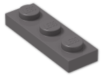 LEGO® Brick: Plate 1 x 3 3623 | Color: Dark Stone Grey