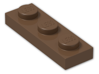 LEGO® Brick: Plate 1 x 3 3623 | Color: Brown