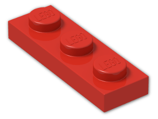 LEGO® Brick: Plate 1 x 3 3623 | Color: Bright Red