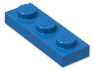 LEGO® Brick: Plate 1 x 3 3623 | Color: Bright Blue