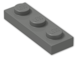 LEGO® Brick: Plate 1 x 3 3623 | Color: Dark Grey