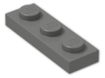 LEGO® Brick: Plate 1 x 3 3623 | Color: Dark Grey