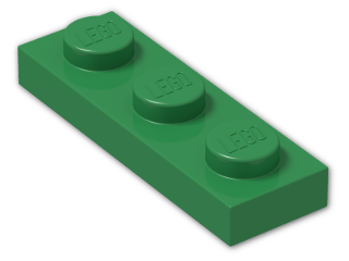 LEGO® Brick: Plate 1 x 3 3623 | Color: Dark Green