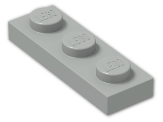 LEGO® Brick: Plate 1 x 3 3623 | Color: Grey