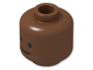 LEGO® Stein: Minifig Head with Standard Grin Pattern 3626bp01 | Farbe: Reddish Brown