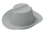 LEGO® Brick: Minifig Hat Cowboy 3629 | Color: Grey