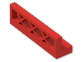 LEGO® Brick: Fence Lattice 1 x 4 x 1 3633 | Color: Bright Red
