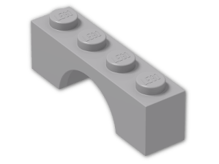LEGO® Brick: Arch 1 x 4 3659 | Color: Medium Stone Grey