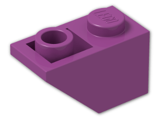 LEGO® Brick: Slope Brick 45 2 x 1 Inverted 3665 | Color: Bright Reddish Lilac